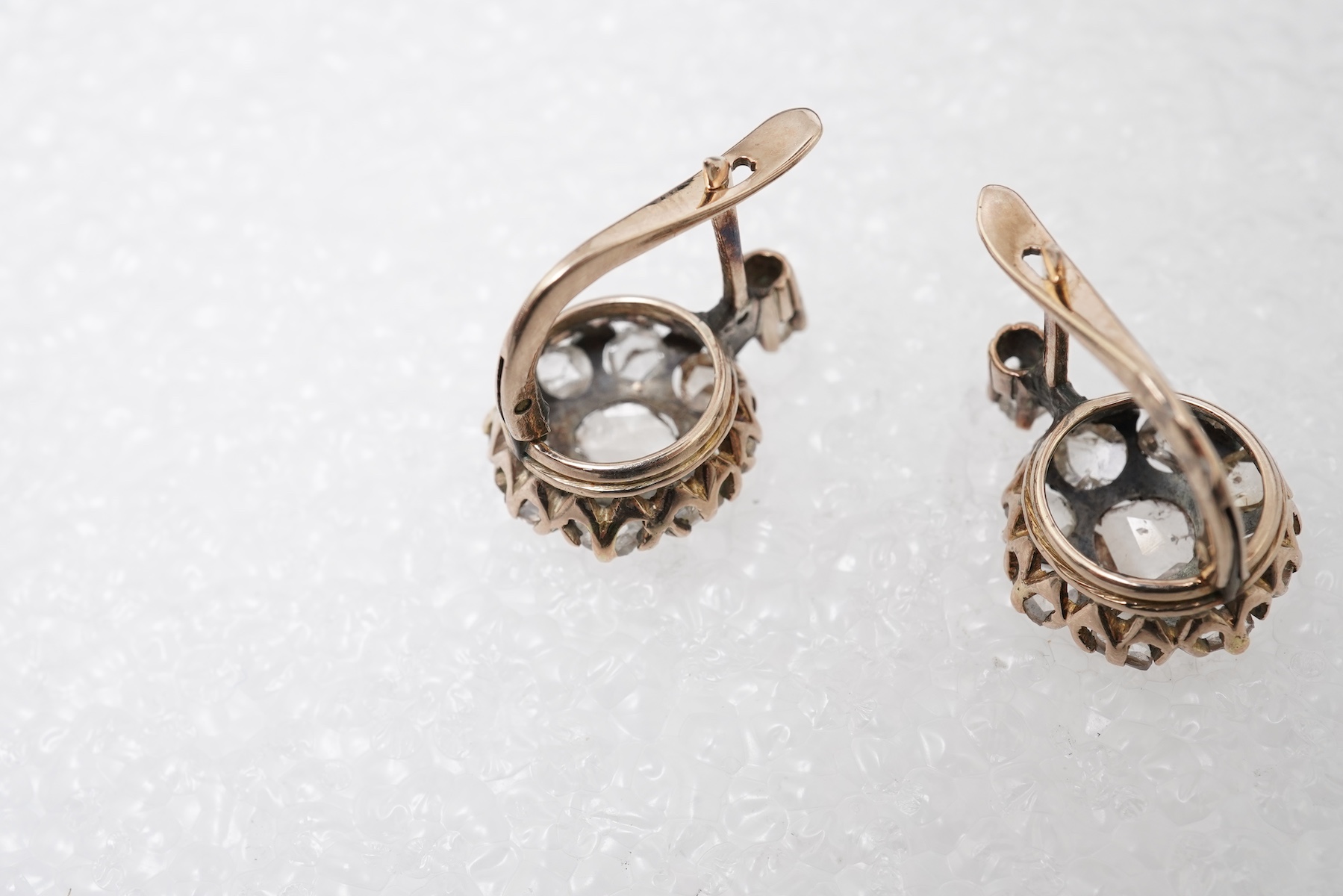 A pair of diamond earrings